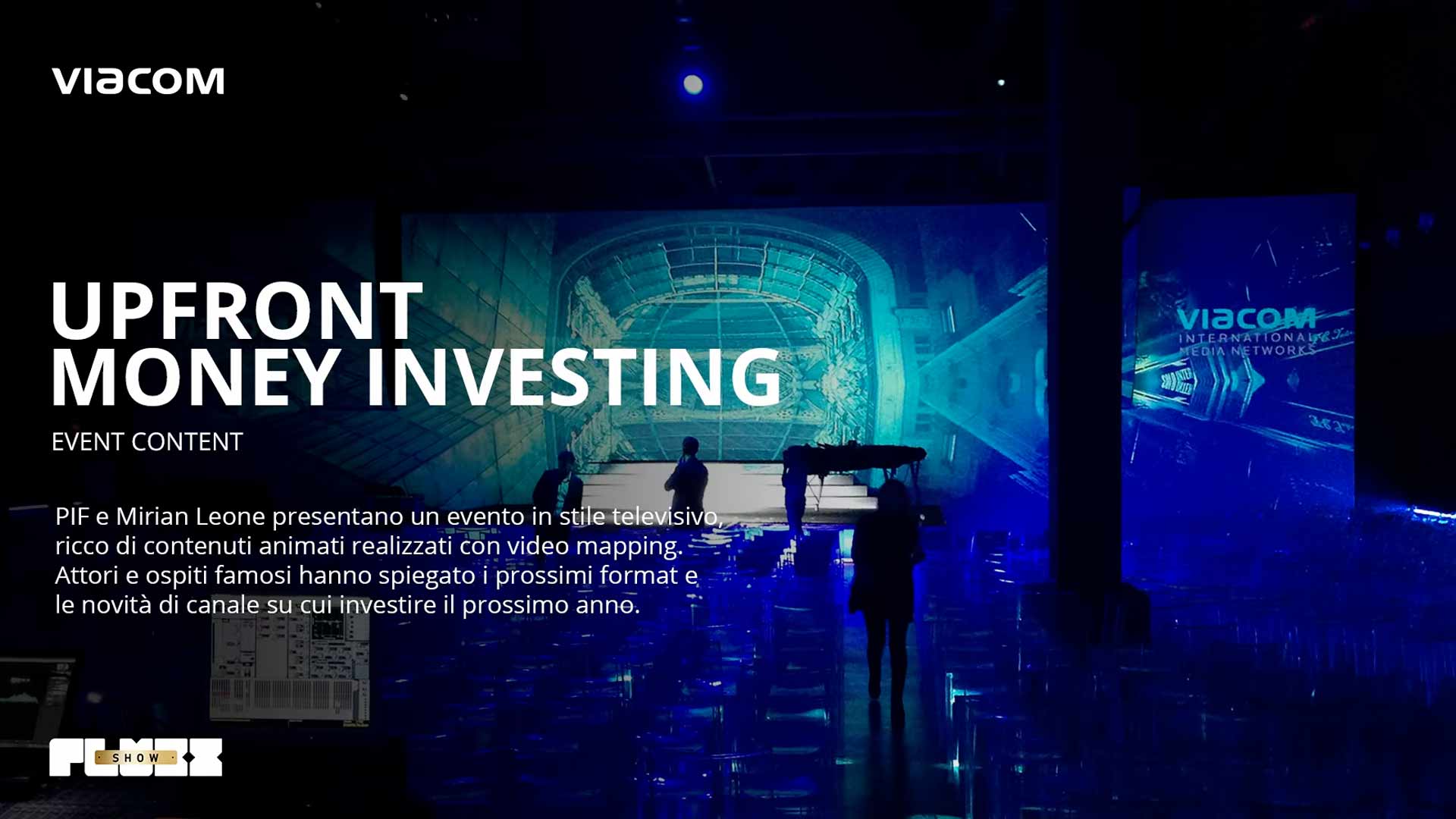 Fluxx Srl Video mapping per Evento Investing In Happiness di VIACOM Italy