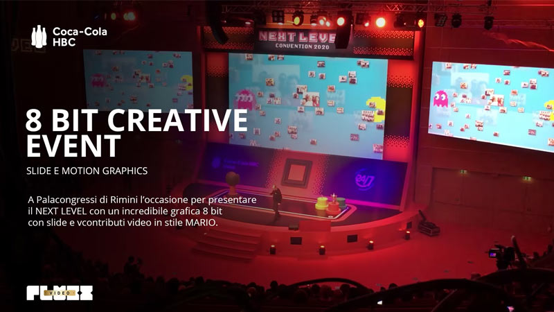 Fluxx Srl Motion graphics stile Nintendo per l'evento Coca Cola